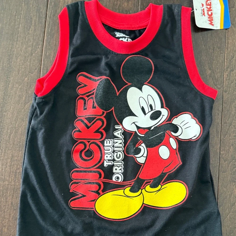 NWT Disney Junior Mickey Mouse Graphic Tank Top and matching short set